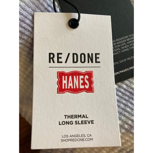 Re/Done x Hanes Long-sleeved thermal Top tie-dye Crewneck Size XS New With Tag - Picture 6 of 7
